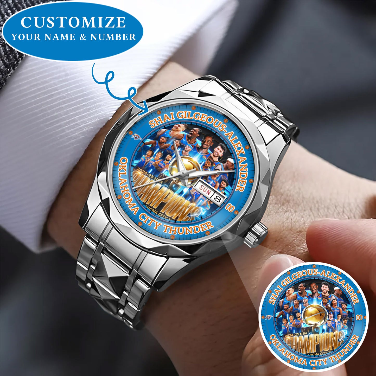 Basketball OKC 2024-2025 Champion Personalized Watch