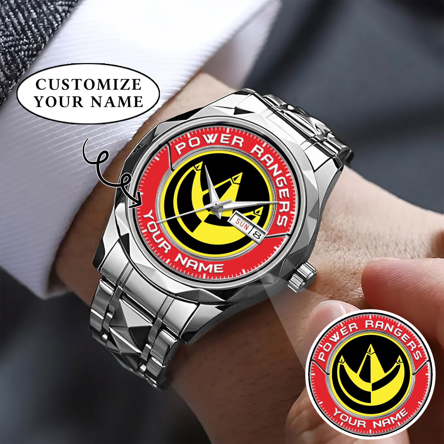 Mighty Morphin Power Rangers Dragon Zord Custom Name Watch