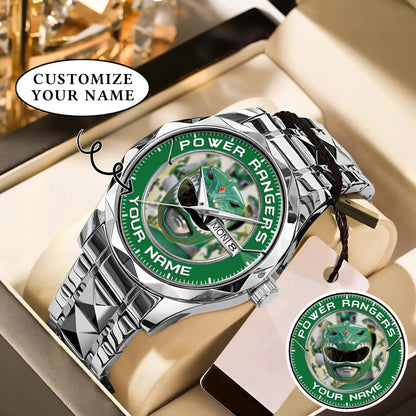 Mighty Morphin Power Rangers Green Ranger Helmet Custom Name Watch