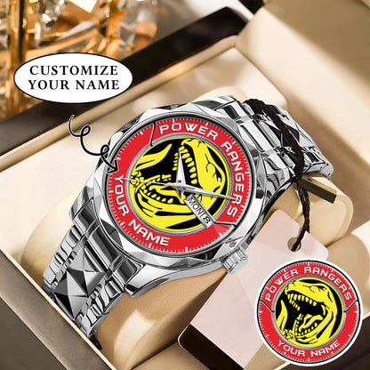 Mighty Morphin Power Rangers Tyrannosaurus Custom Name Watch