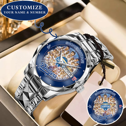 Personalized LA Dodgers 2025 Worlds Series Champion Back to Back Watch