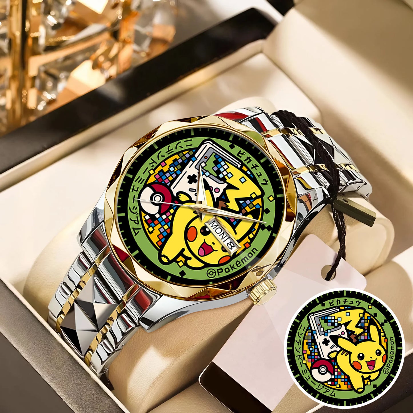 PKM Pikachu Limited Edition Black Stainless Steel Watch