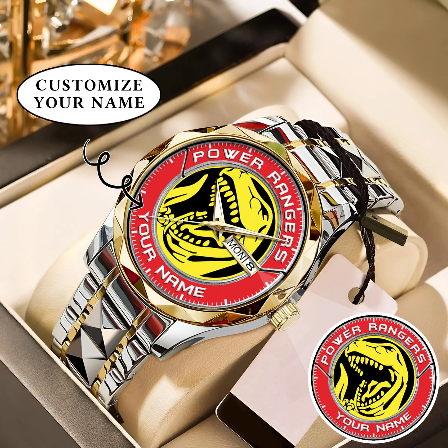 Mighty Morphin Power Rangers Tyrannosaurus Custom Name Watch