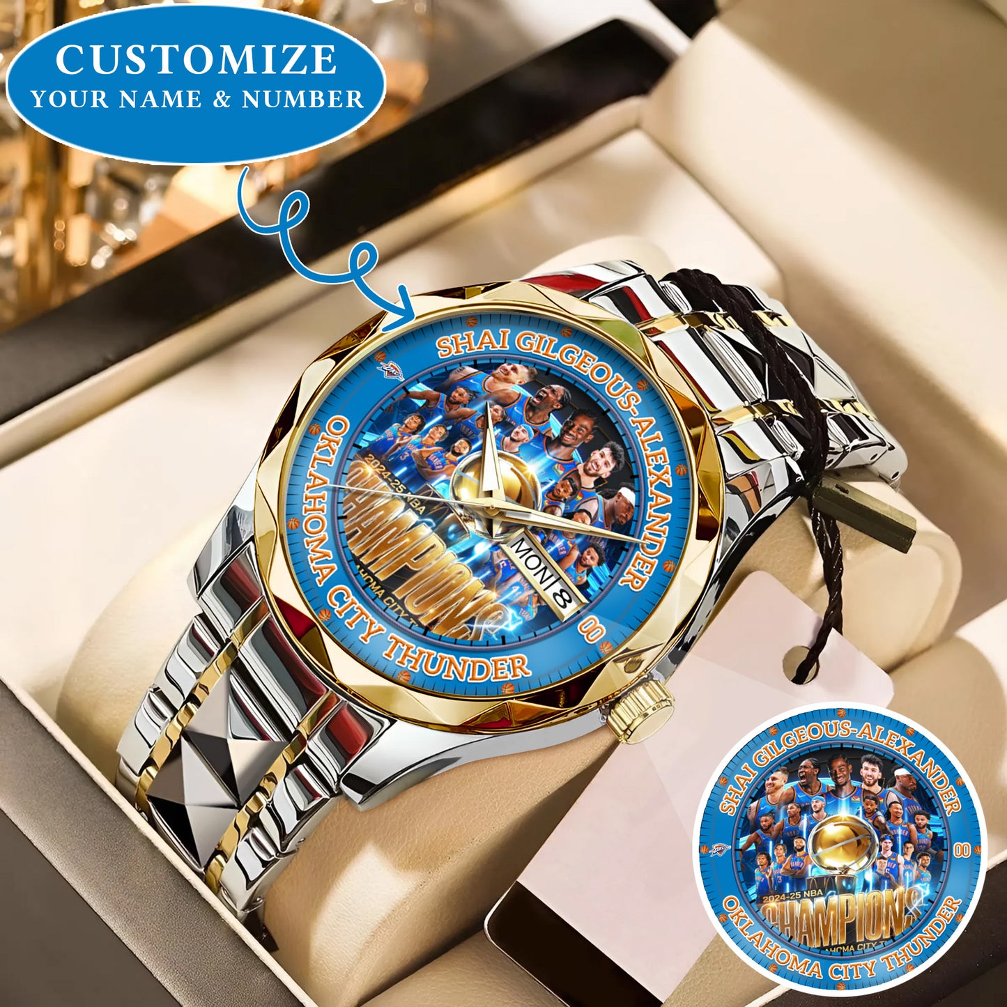 Basketball OKC 2024-2025 Champion Personalized Watch