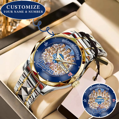 Personalized LA Dodgers 2025 Worlds Series Champion Back to Back Watch