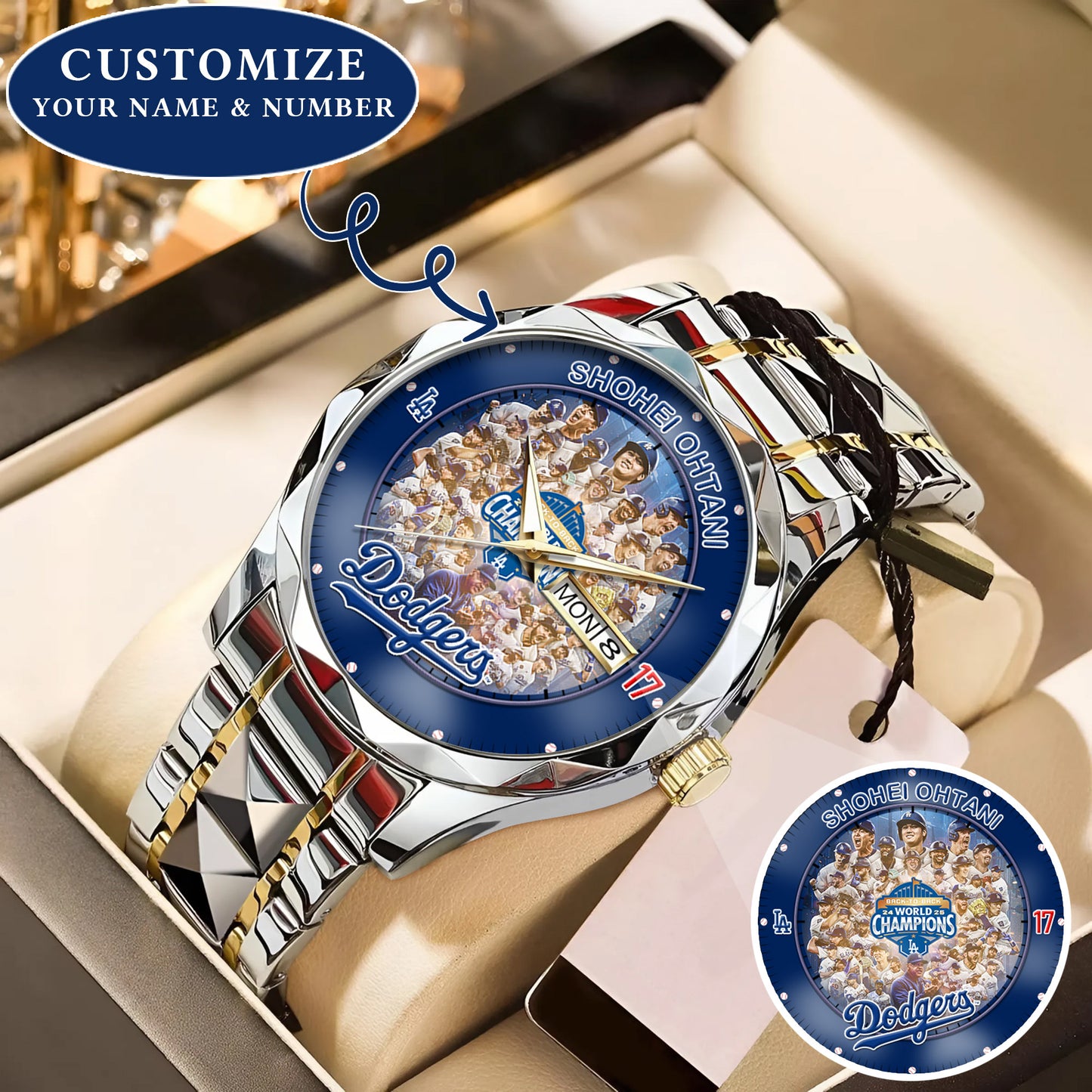 Personalized LA Dodgers 2025 Worlds Series Champion Back to Back Watch