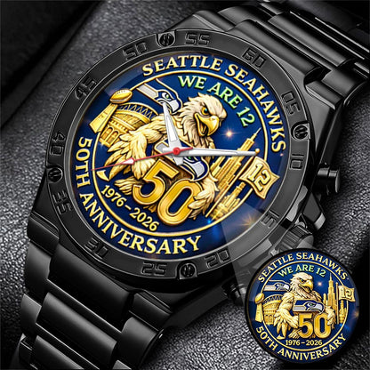 Seattle Seahawks 50th Anniversary Go Hawks 1976-2026 Watch