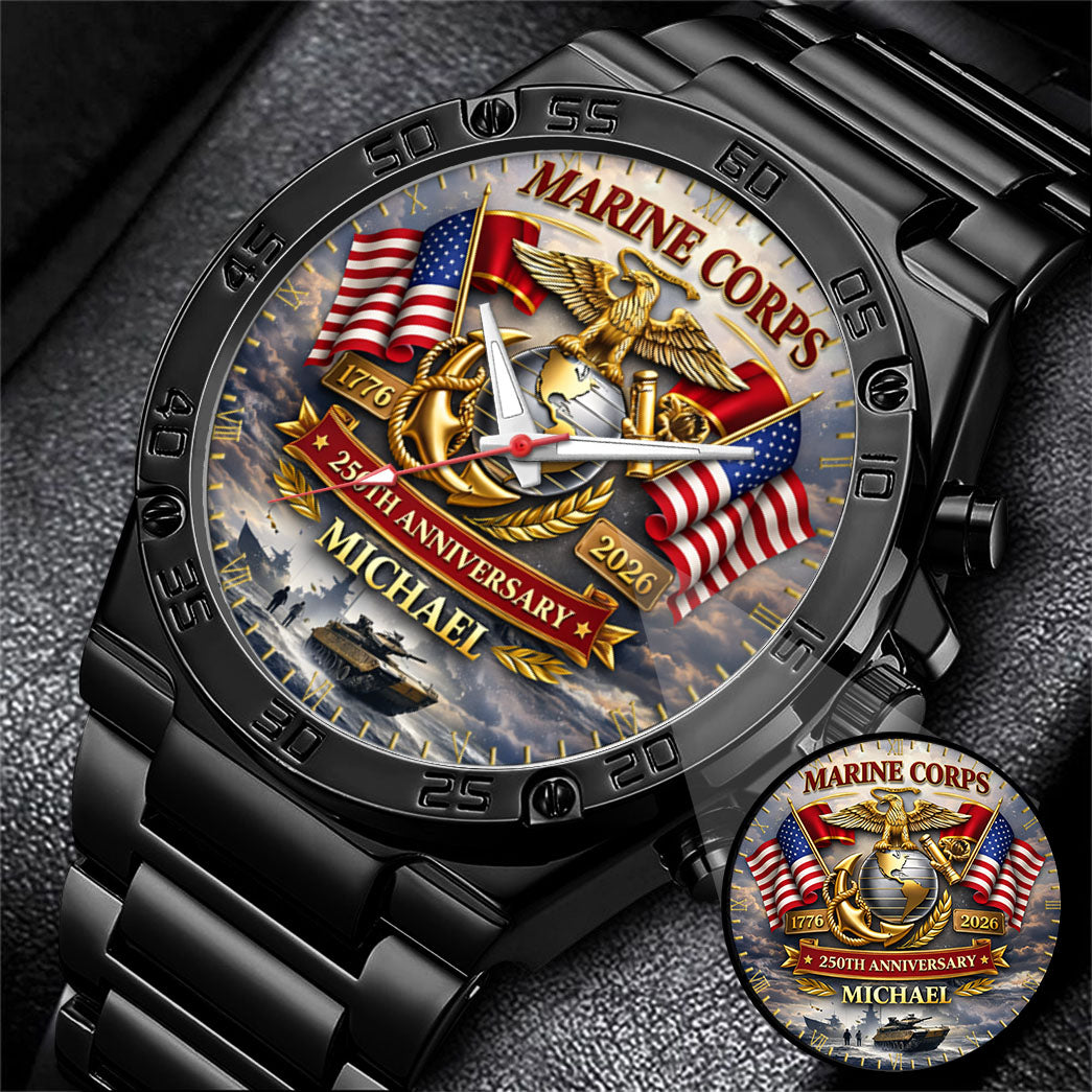 USA 250th Anniversary U.S. Marine Corps - Custom Name Watch