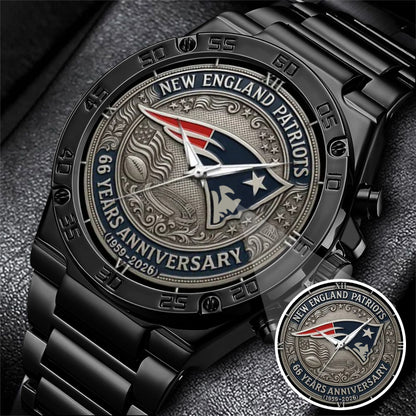 New England Patriots 65th Anniversary Stainless Steel Watch