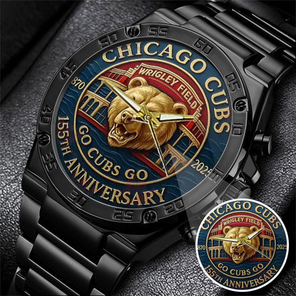 Chicago Cubs 155th Anniversary Stainless Steel Watch