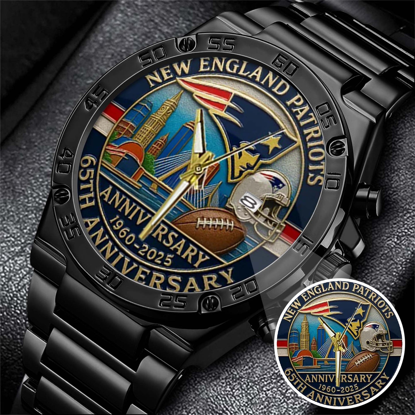 New England Patriots Champions Stainless Steel Watch