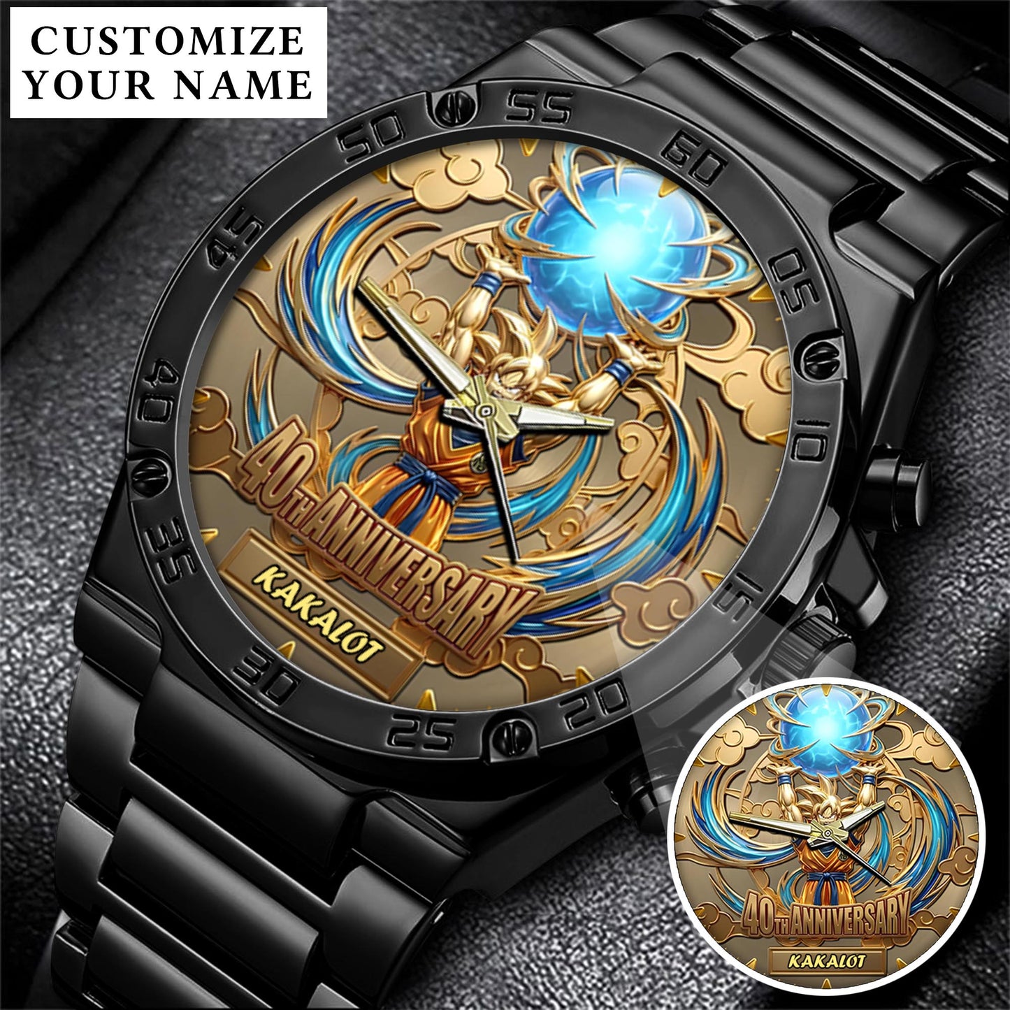 Personalized Spirit Bomb 40th Anniversary Watch – Custom Name For Milestone Celebration