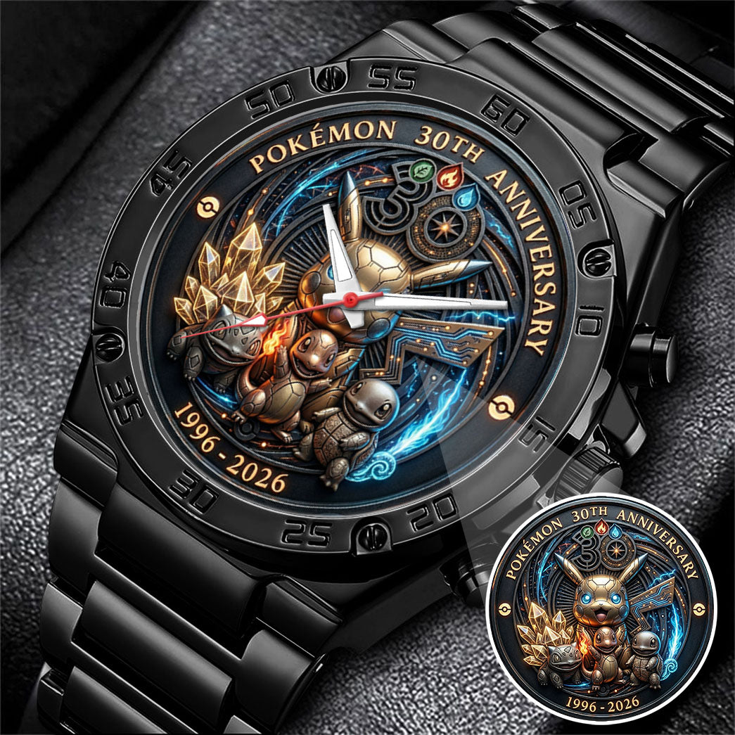 Pokemon 30th 1966-2026 Anniversary Steel Stainless Watch
