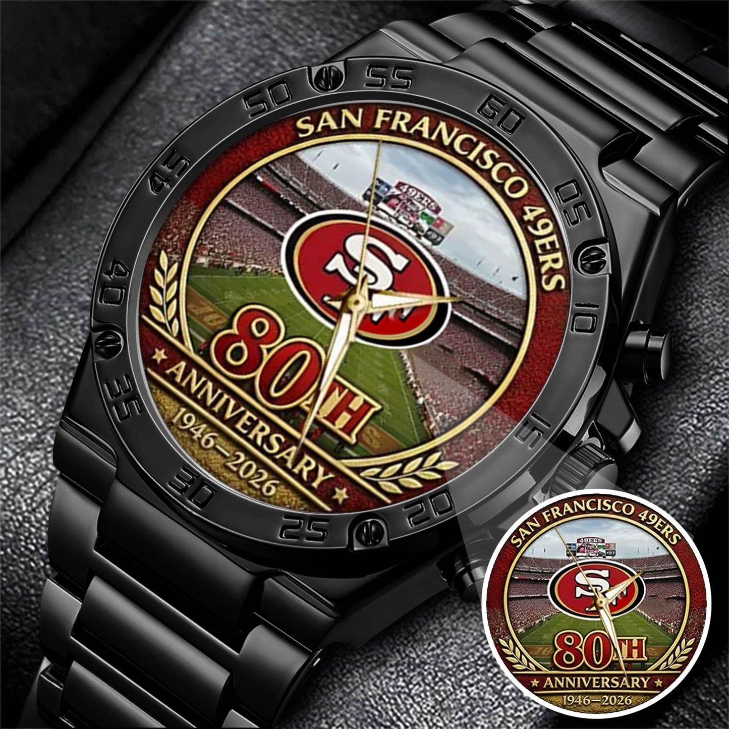 San Francisco 49ers 80th Anniversary 2026 Stainless Steel Watch