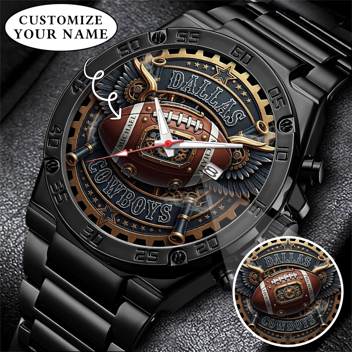Custom Football Team Watch – Personalized Name Gridiron Edition