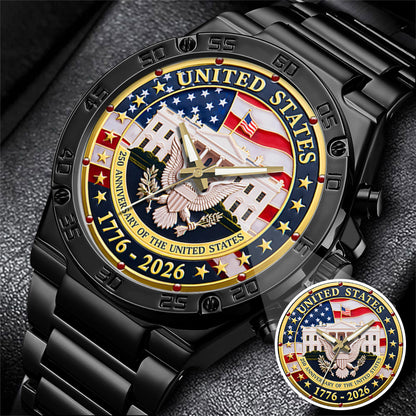 US 250 Years Of Freedom Stainless Steel Watch