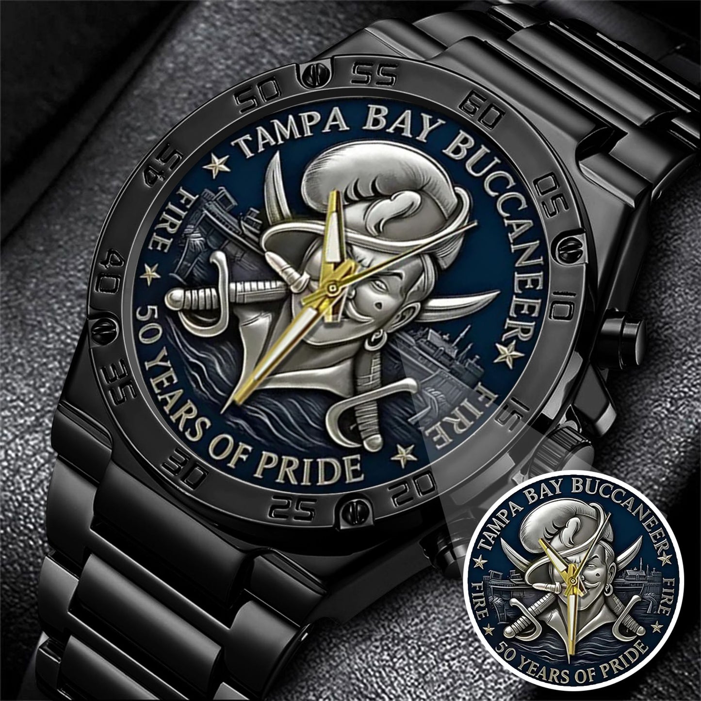 Tampa Bay Buccaneers 50th Anniversary Stainless Steel Watch