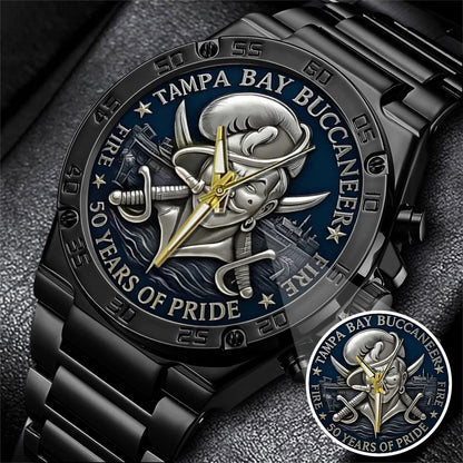 Tampa Bay Buccaneers 50th Anniversary Stainless Steel Watch