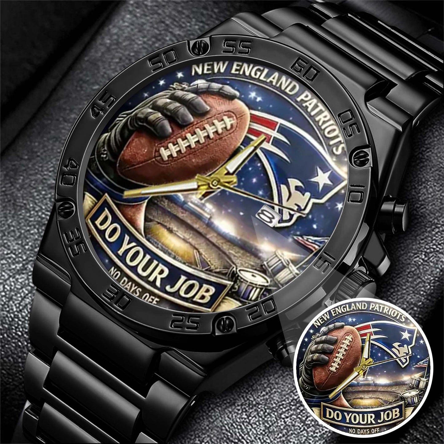 New England Patriots Champions Stainless Steel Watch