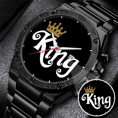King & Queen Couple Watch Set – Matching Crown Watches for Couples – Romantic Gift for Valentine & Anniversary