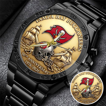 Tampa Bay Buccaneers 50th Anniversary Stainless Steel Watch