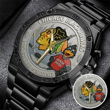 Chicago Blackhawks 100th Anniversary 2026 Stainless Steel Watch