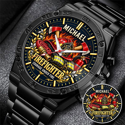 Personalized Firefighter Watch – Custom Name Firefighter Appreciation Gift