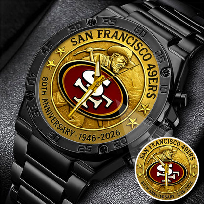 San Francisco 49ers 80th Anniversary 2026 Stainless Steel Watch