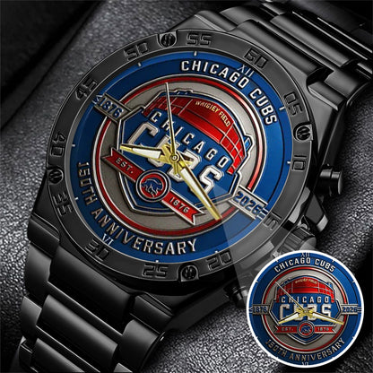 Chicago Cubs 155th Anniversary Stainless Steel Watch