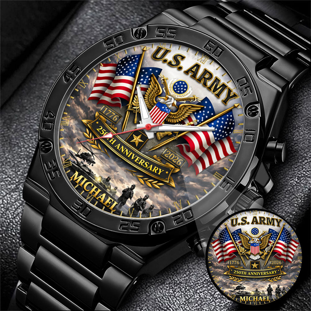 USA 250th Anniversary U.S. Army - Custom Name Watch