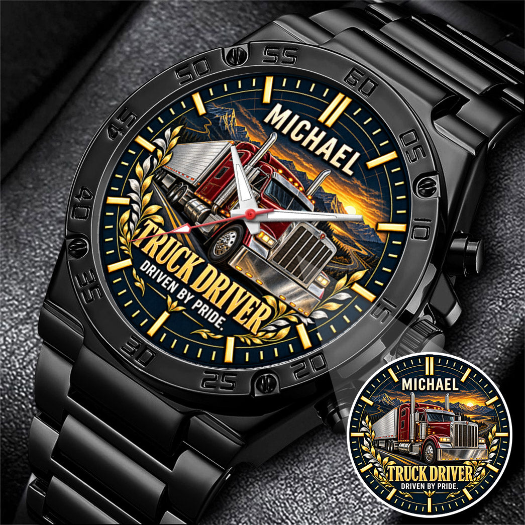 Personalized Truck Driver Watch – Custom Name Truck Driver Appreciation Gift
