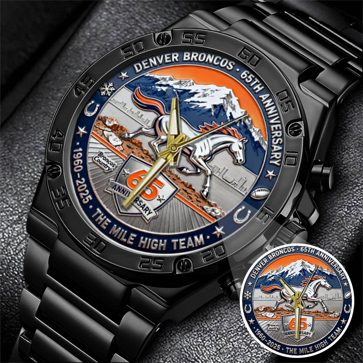 Denver Broncos The 65th Anniversary Custom Watch