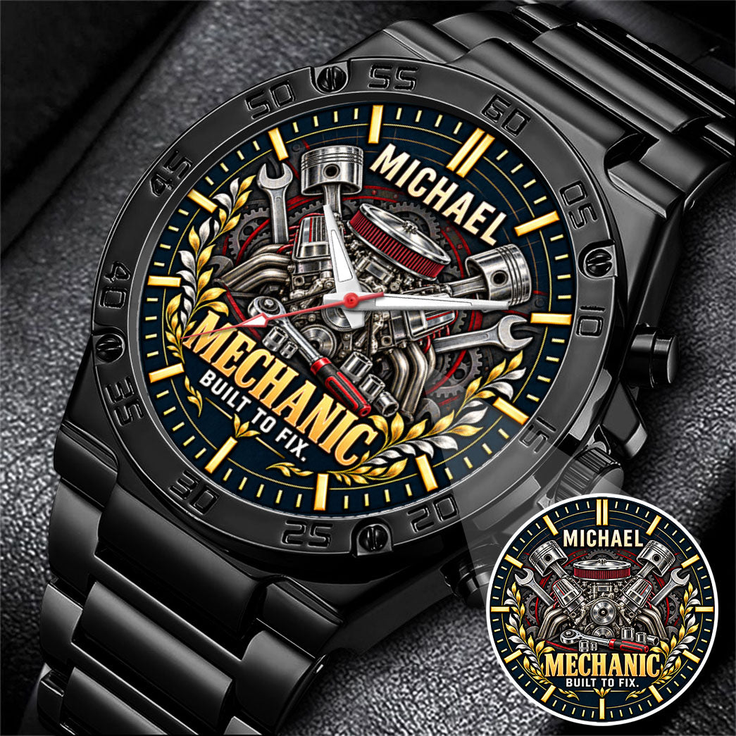 Personalized Mechanic Watch – Custom Name Mechanic Appreciation Gift