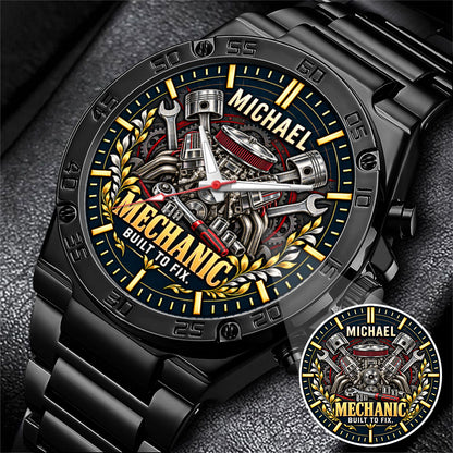 Personalized Mechanic Watch – Custom Name Mechanic Appreciation Gift