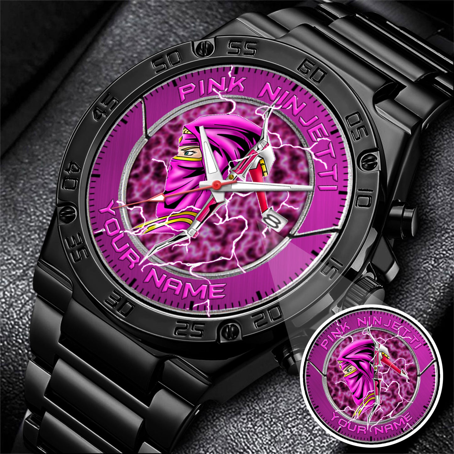Power Rangers Pink Ninjetti Personalized Watch