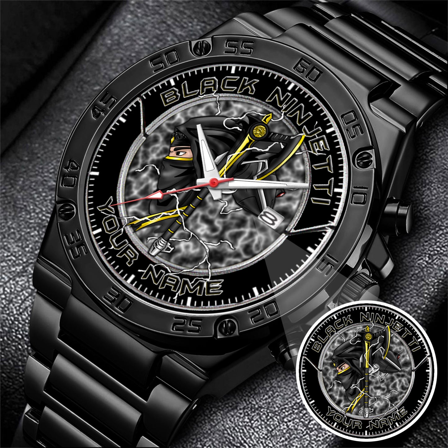 Power Rangers Black Ninjetti Personalized Watch