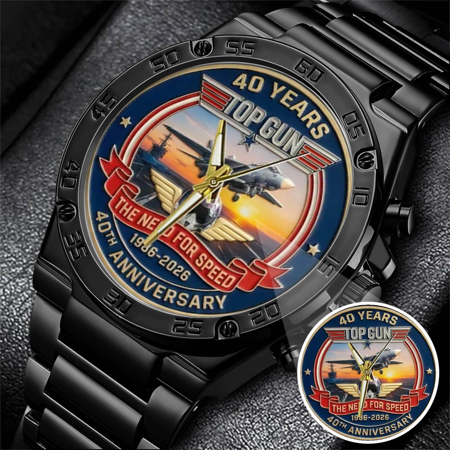 Top Gun Stainless Steel Watch