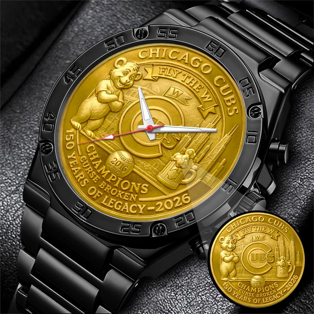 Chicago Cubs 150th Anniversary Stainless Steel Watch