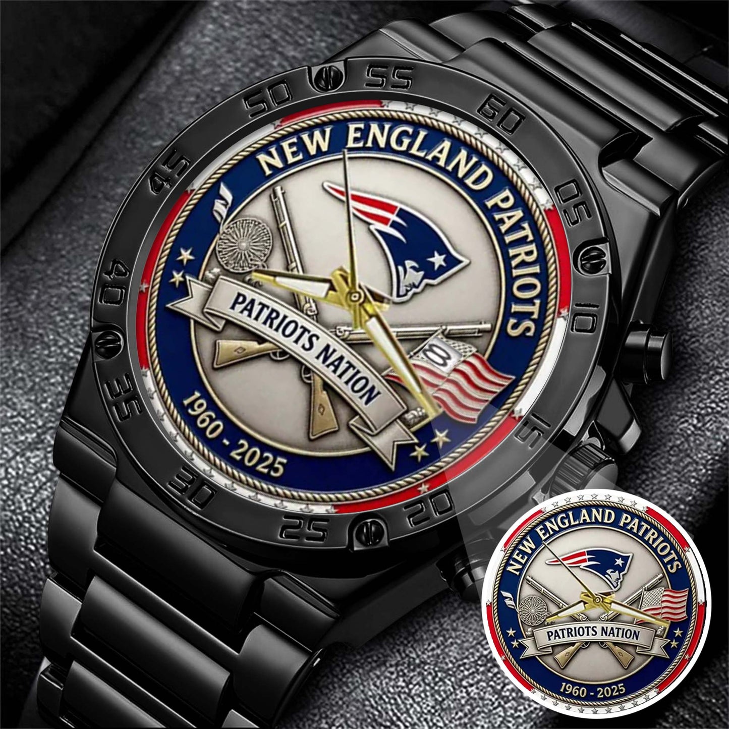 New England Patriots Champions Stainless Steel Watch