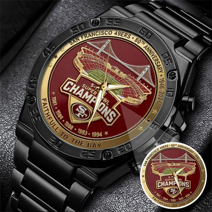 San Francisco 49ers 80th Anniversary Stainless Steel Watch