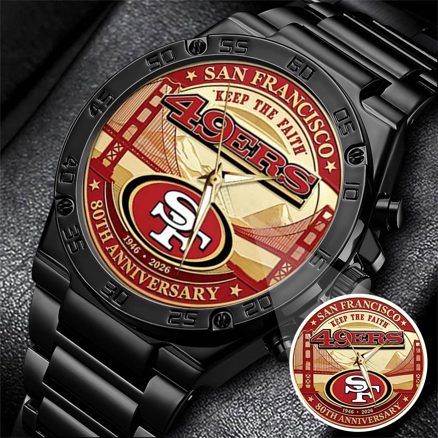 San Francisco 49ers 80th Anniversary Stainless Steel Watch