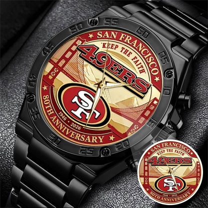 San Francisco 49ers 80th Anniversary Stainless Steel Watch