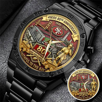 San Francisco 49ers 80th Anniversary Stainless Steel Watch