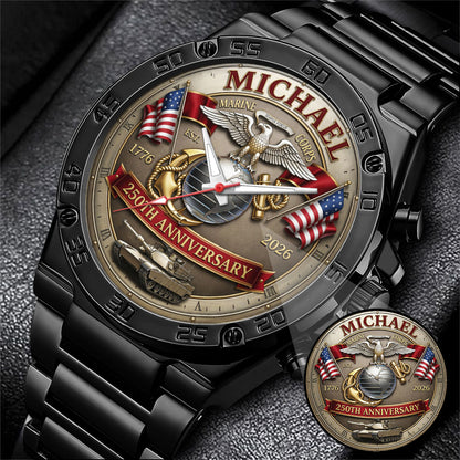 USA 250th Anniversary U.S. Marin Corps- Custom Name Watch