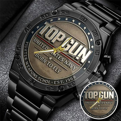 Top Gun Born To Fly Stainless Steel Watch