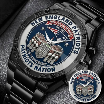 New England Patriots 65th Anniversary Stainless Steel Watch