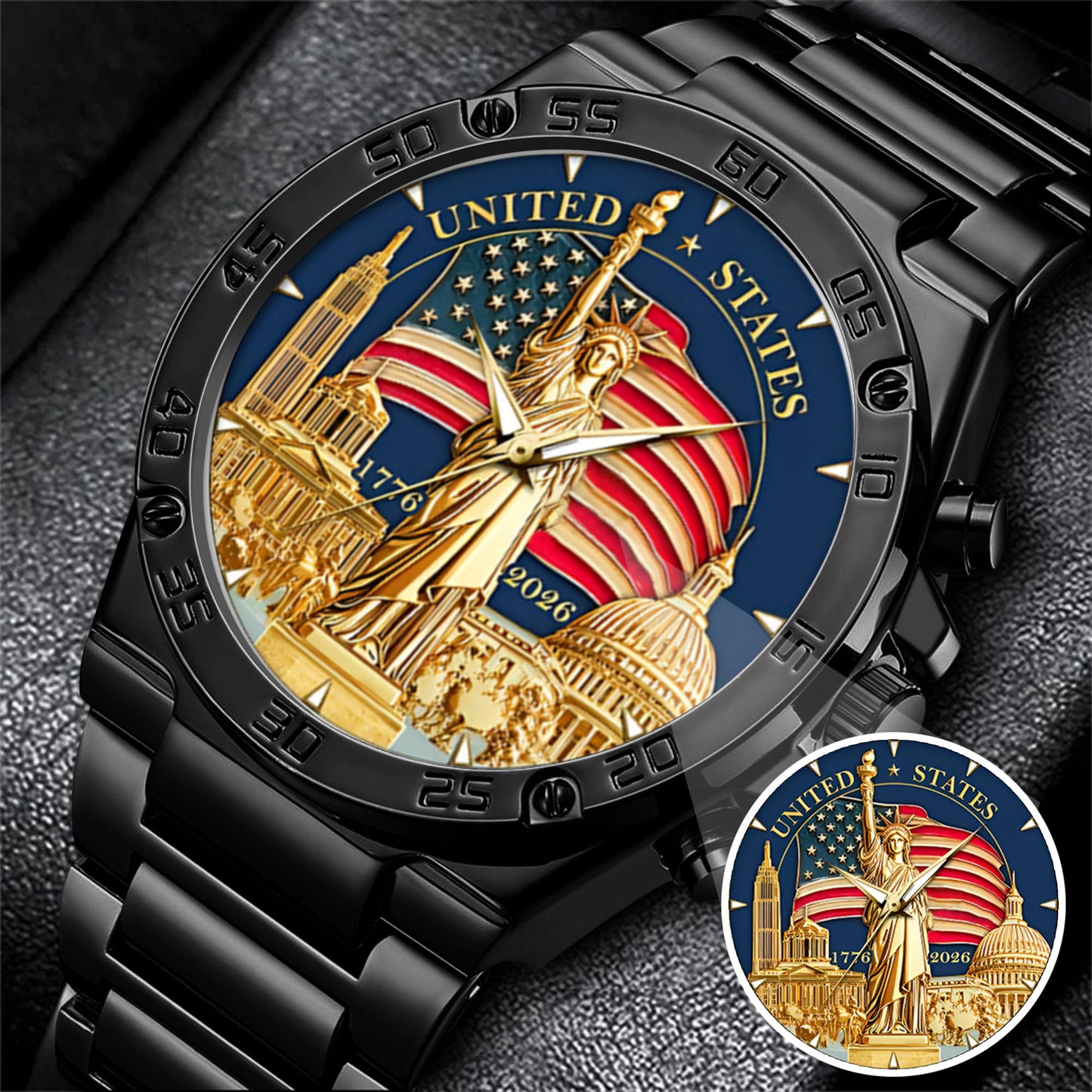 US 250th Anniversary Stainless Steel Watch