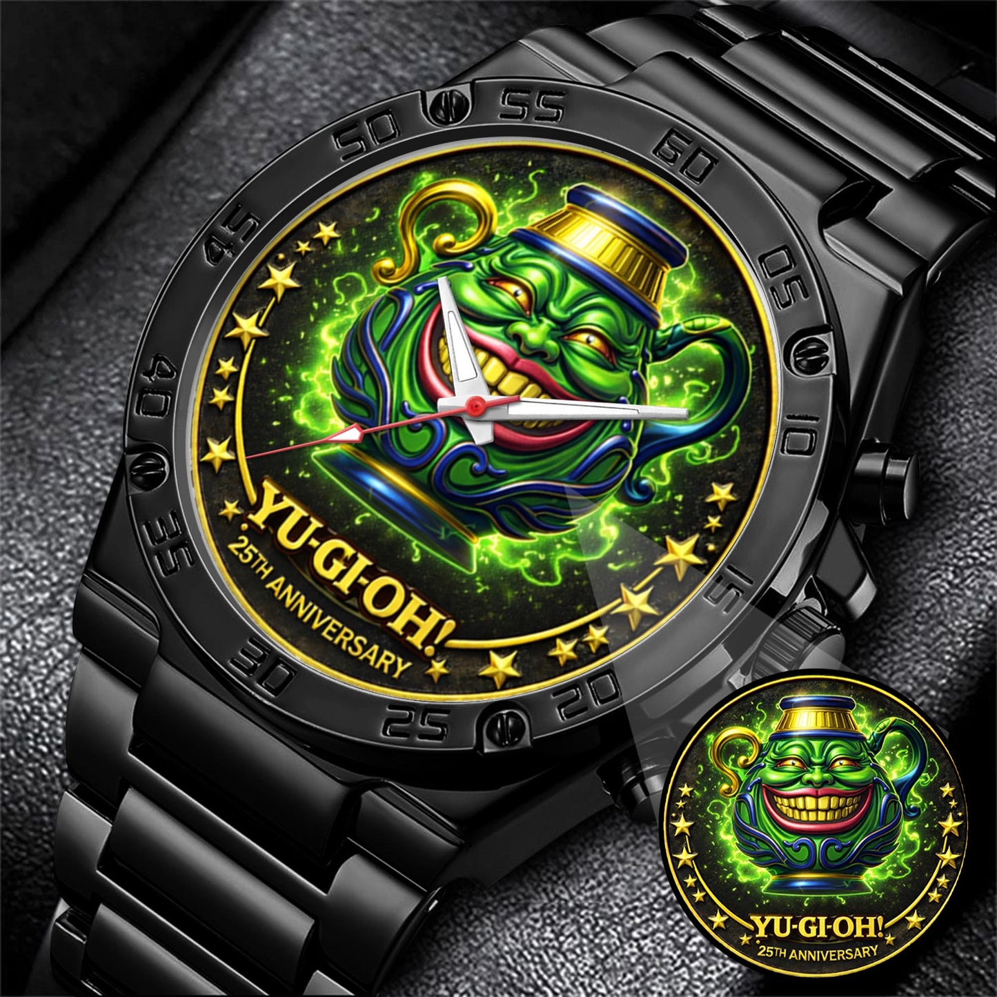 Anime Yugioh 25th Anniversary Coin Pot of Greed Custom Watch