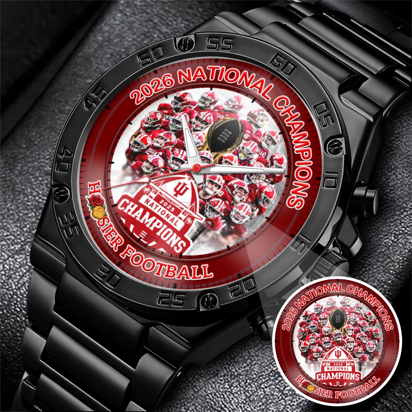 Hoosier Football Custom Stainless Steel Watch