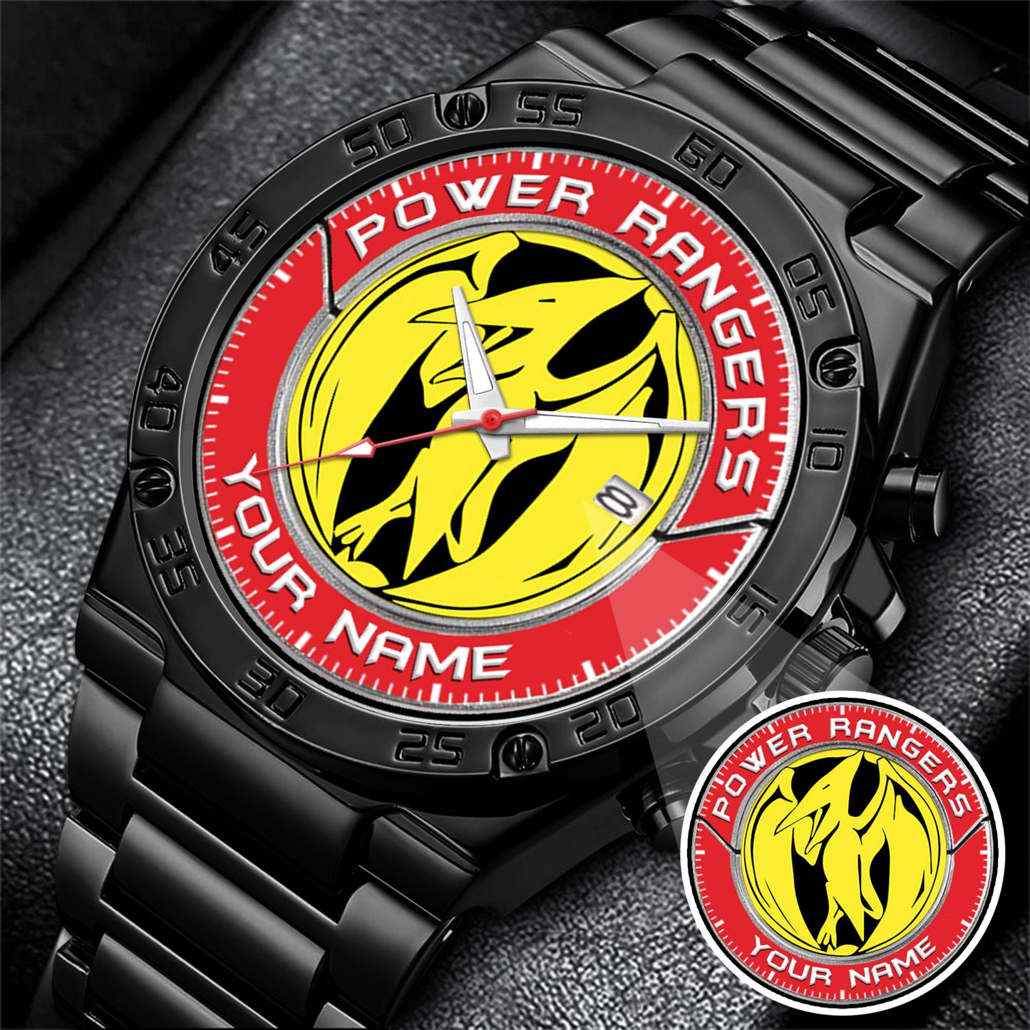 Mighty Morphin Power Rangers Pterodactyl Custom Name Watch
